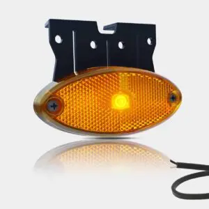 LED markeringslicht ovaal amber met steun | 12-24v | 50cm. kabel | MV-5850A-MV-5850A