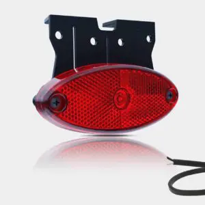 LED markeringslicht ovaal rood met steun | 12-24v | 50cm. kabel | MV-5850R-MV-5850R