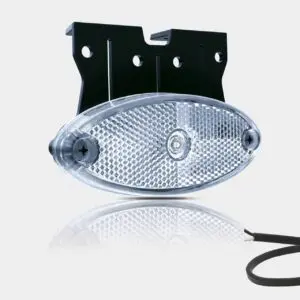 LED markeringslicht ovaal wit met steun | 12-24v | 50cm. kabel | MV-5850W-MV-5850W