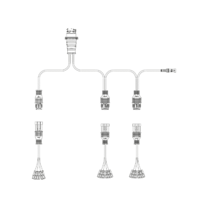 Y-kabel tbv 3 achterlichten (schuifconn.) incl. zijkabel-KS1-5100