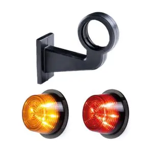 LED breedtelamp set 12-24v | dark |rood-amber | 165mm paal-MB-3040DRA-SET