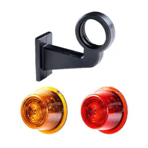 LED breedtelamp set 12-24v | rood-amber | 165mm paal-MB-3040RA-SET