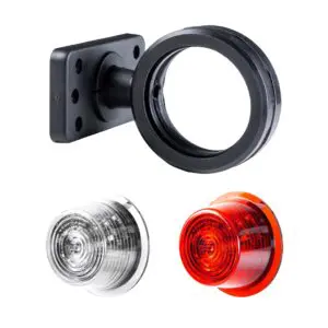 LED breedtelamp set 12-24v | rood-wit | korte paal-MB-3030RW-SET