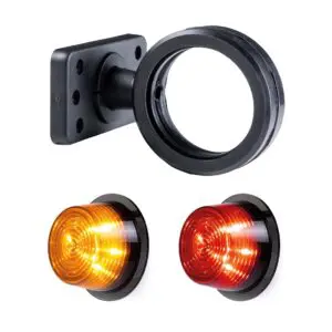 LED breedtelamp set 12-24v | dark |rood-amber | korte paal-MB-3030DRA-SET
