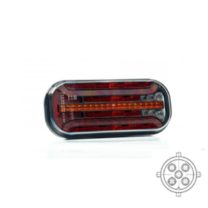 LED achterlicht met dynamisch knipperlicht & kentekenverlichting | 12-24v | 5-PIN | VC-2320B5-VC-2320B5