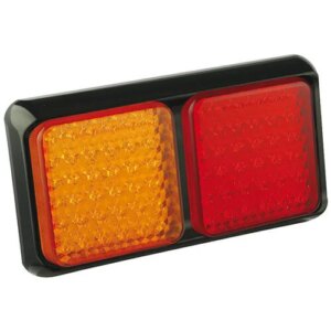 LED achterlicht met zwarte rand | 12-24v | 40cm. kabel | 80BARME-80BARME