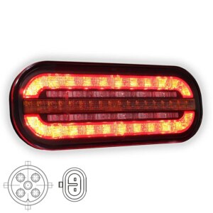 LED compact achterlicht met dynamisch knipperlicht | 12-24v | VC-320B5SS-VC-320B5SS
