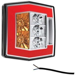 LED compact achterlicht met kentekenverlichting | 12-36v | 100cm. kabel | V10C4-740-V10C4-740