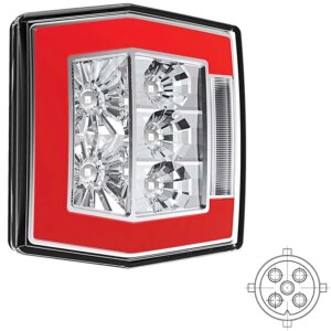 LED compact achterlicht met kentekenverlichting | 12-36v | 5-PIN | V10C4-730B5-V10C4-730B5