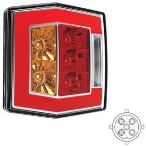 LED compact achterlicht met kentekenverlichting | 12-36v | 5-PIN | V10C4-750B5-V10C4-750B5