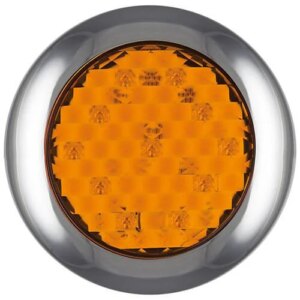 LED knipperlicht met chromen rand | 12-24v | 0