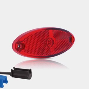 LED markeringslicht ovaal rood | 12-24v | 0