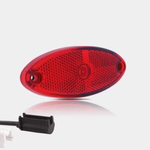 LED markeringslicht ovaal rood | 12-24v | 1