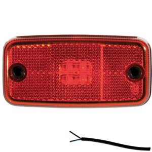 LED markeringslicht rood | 12-24v | 50cm. kabel | M10MV-600R-M10MV-600R