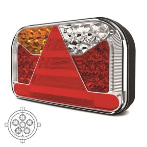 Links | LED achterlicht met kentekenlicht | 12-36v | 6-PIN | V10C5-521B6-V10C5-521B6