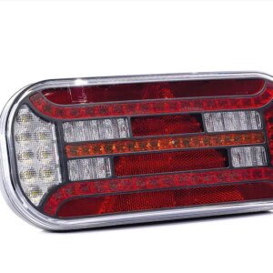 Rechts | LED achterlicht met driehoek reflector & kentekenlicht | 12-24v | VC-3112-VC-3112