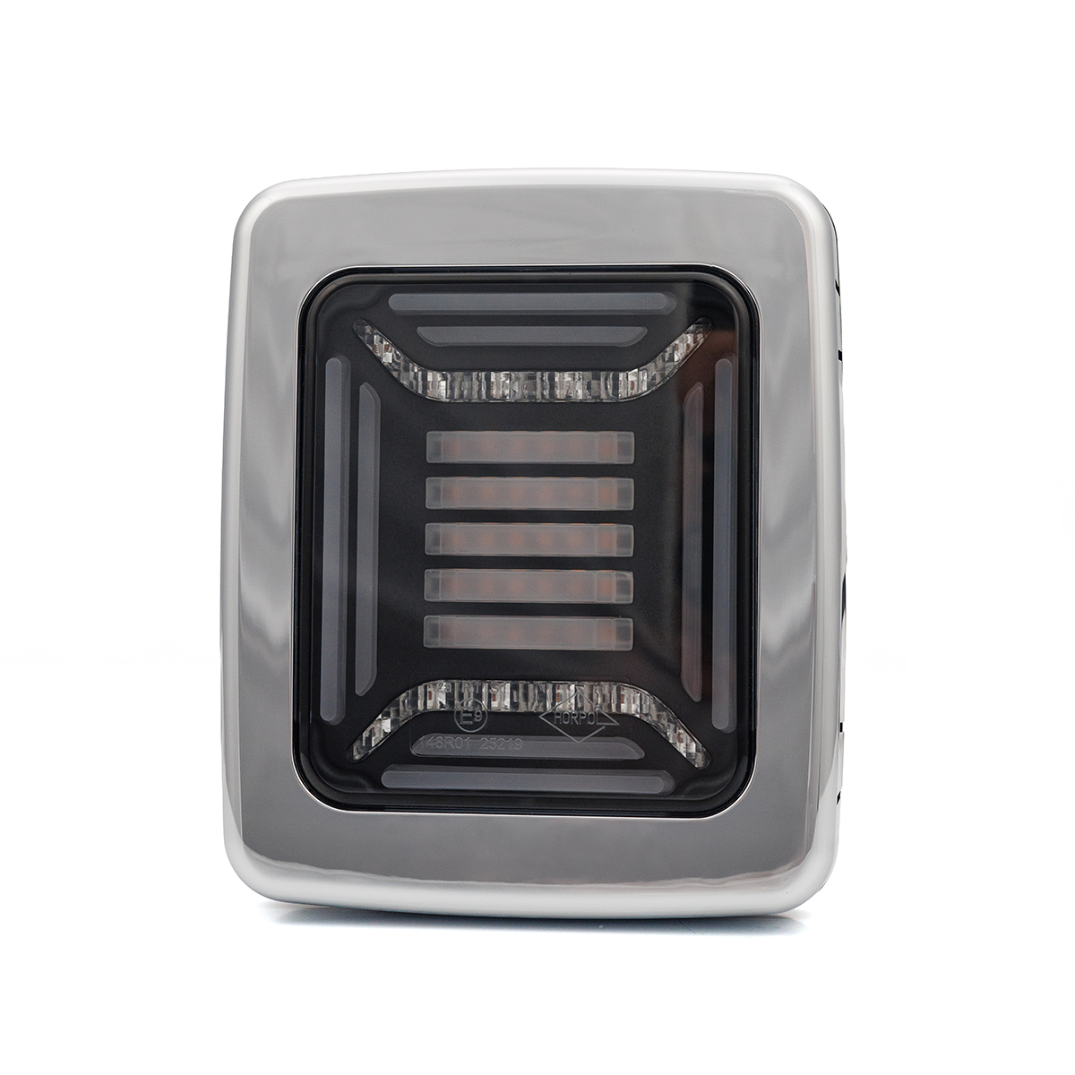 LED achterlicht | chrome frame | 12-24V | 100cm kabel | H+V montage